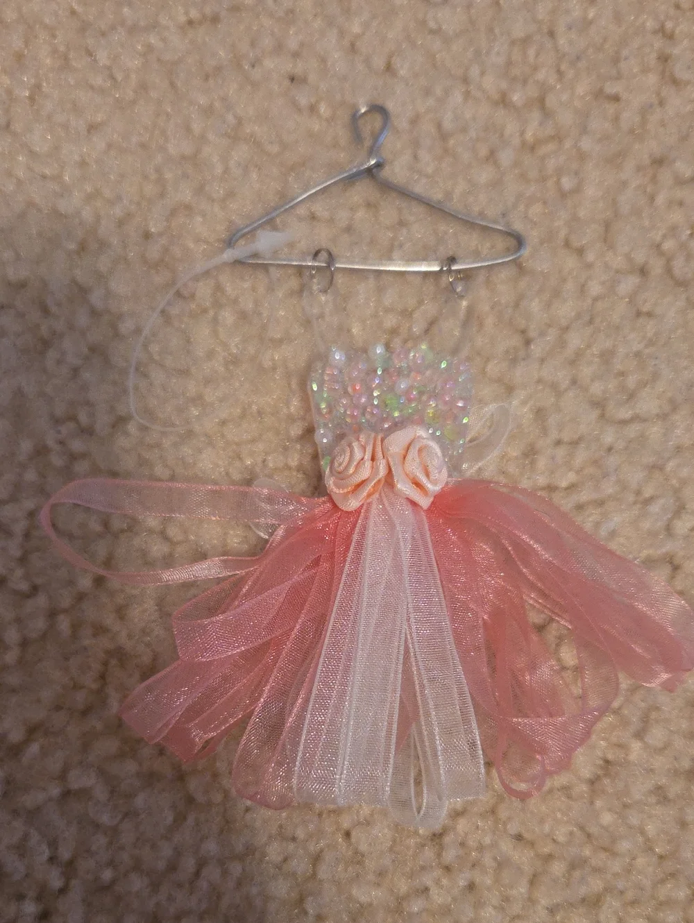Pink Tulle Dress Ornament for Kids Accessories - Decorative Mini Dress